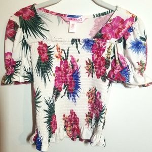 Smocked Floral Top 1st Kiss (14/16) NWOT